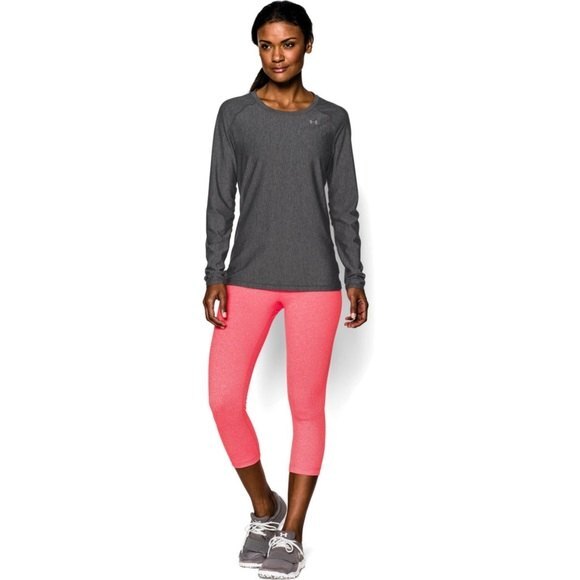 Under Armour HeatGear Grey Long Sleeve Workout Shirt Size Small - Picture 3 of 15